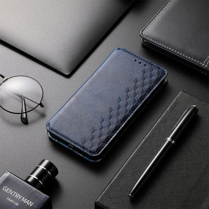 Diamond-shaped flip leather case with magnetic attachment for Apple iPhones