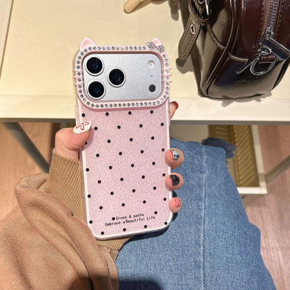 Polka dot cat ear fashion Apple phone case