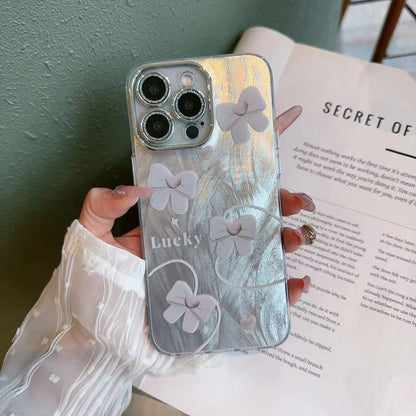 Fashionable Feather Bow Apple Phone Case