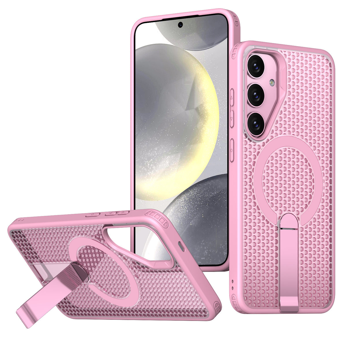 Honeycomb heat dissipation magnetic stand Samsung phone case