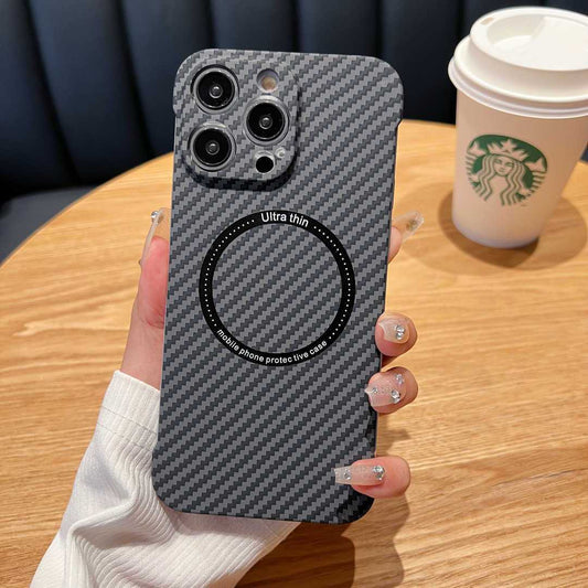 Frameless carbon fiber magnetic iPhone case