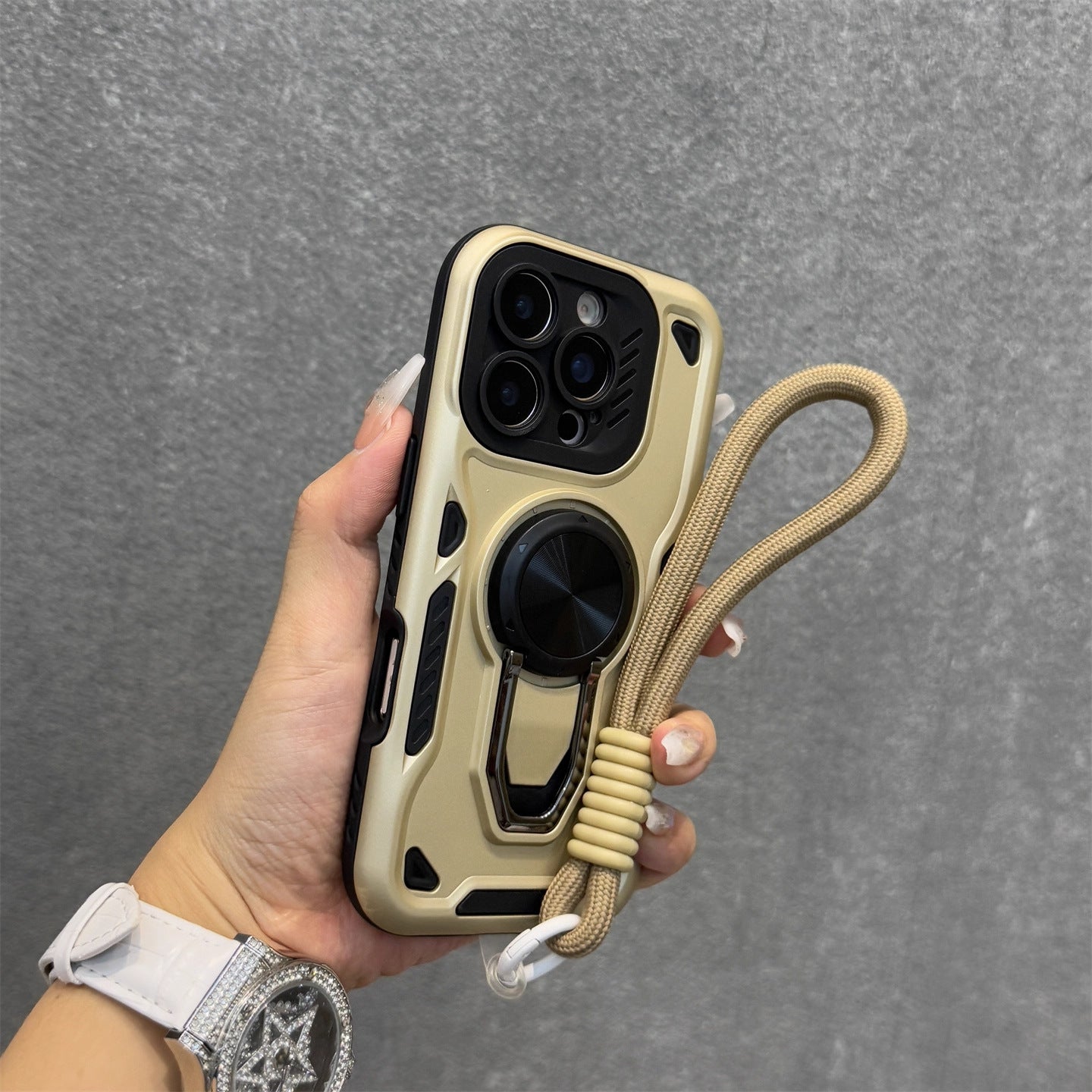 Magnetic iPhone case with lanyard