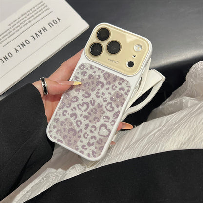 Classic leopard print large window Apple phone case