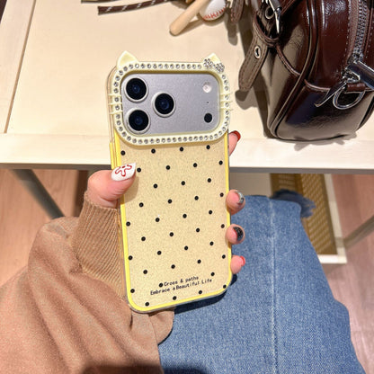 Polka dot cat ear fashion Apple phone case