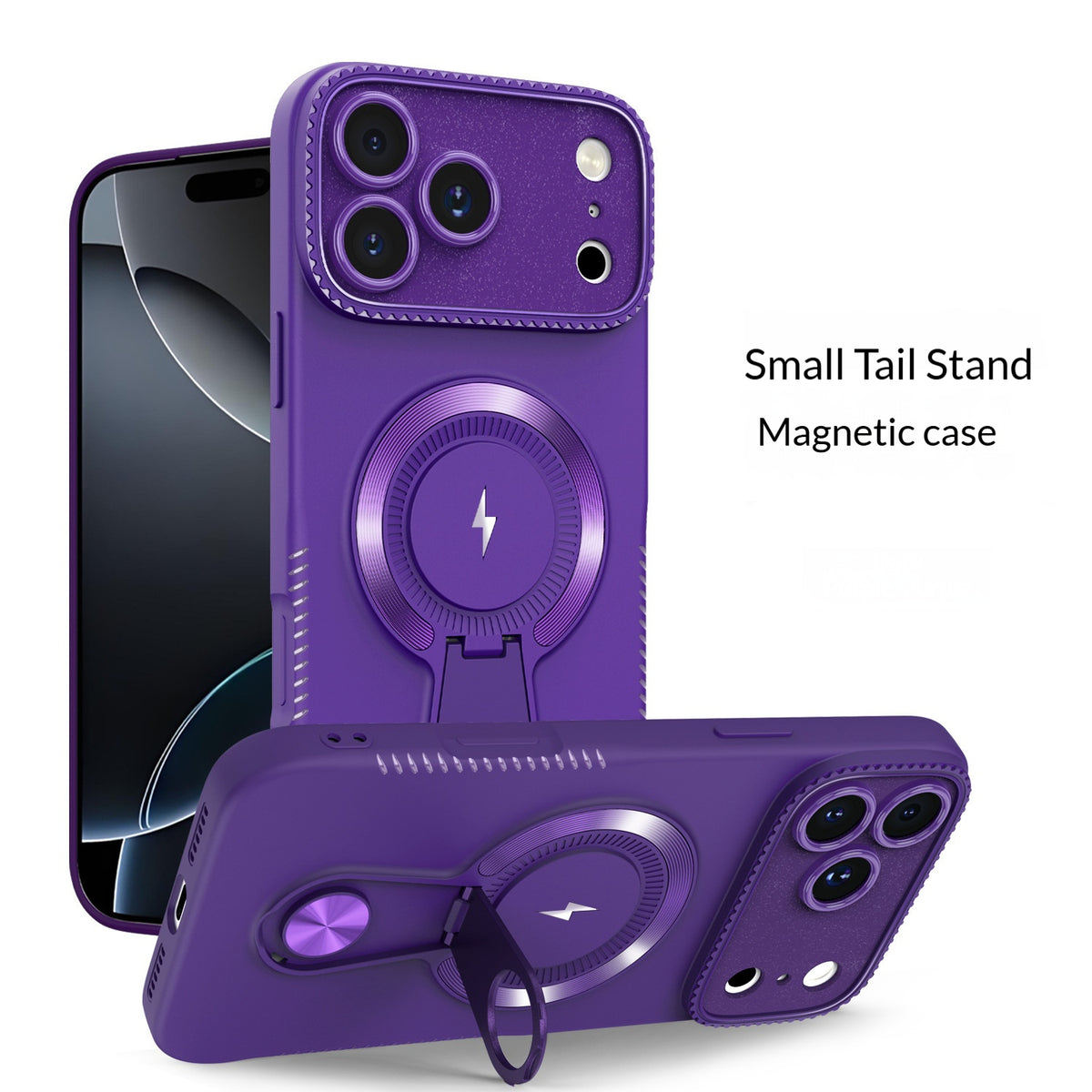 Small tail stand magnetic Apple phone case