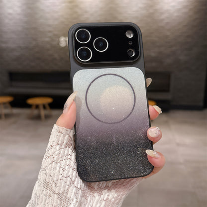 Gradient glitter starry sky magnetic Apple phone case