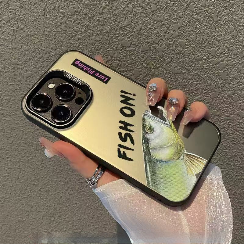 Lure Fishing Themed Silver Apple iPhone Hard Case