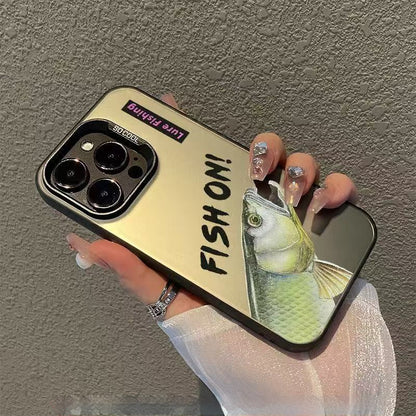 Lure Fishing Themed Silver Apple iPhone Hard Case