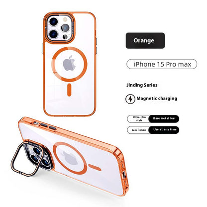 Transparent magnetic contact lens holder anti-fall iPhone case