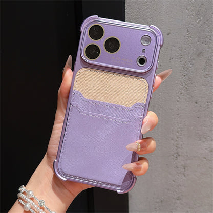 Leather SIM card slot four-corner anti-drop iPhone case