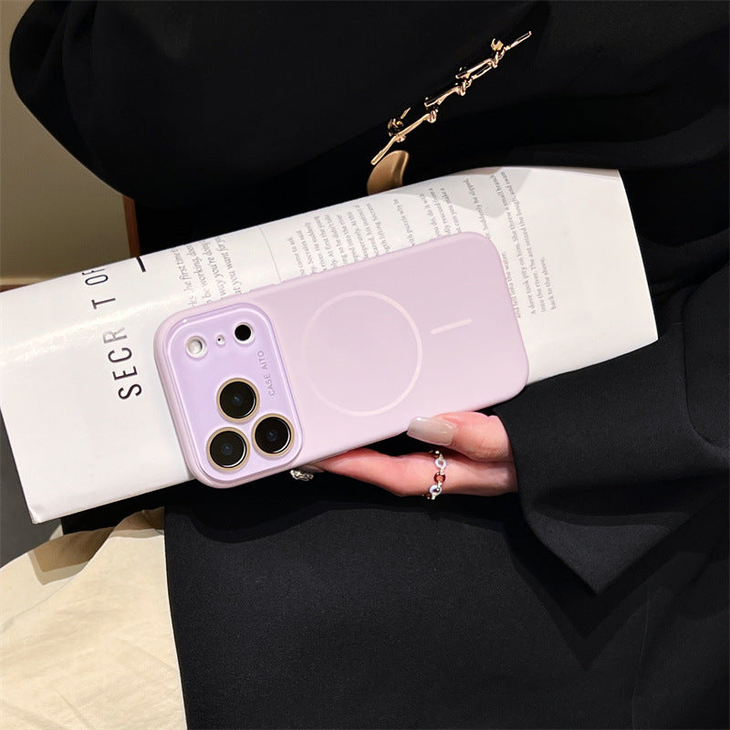 Liquid Silicone Magnetic iPhone Case with Large Camera Cutout