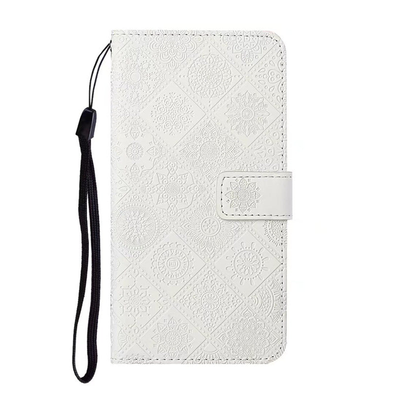 Embossed leather Apple phone case