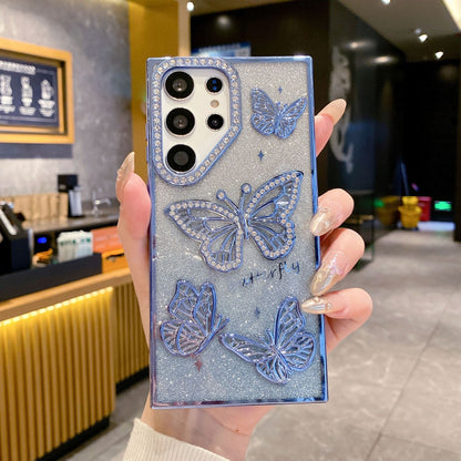 3D Glitter Rhinestone Butterfly Samsung Phone Case
