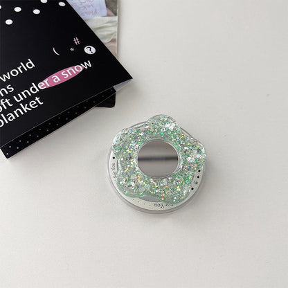 Glittery Creative Flower Mirror Airbag Magnetic Phone Holder