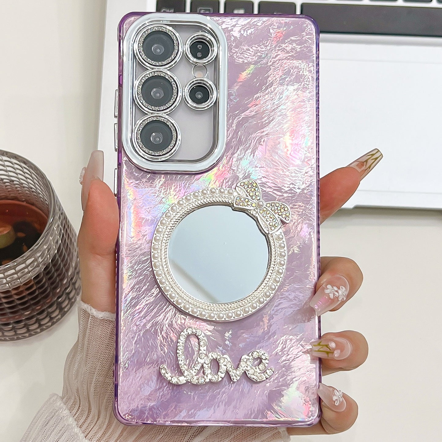 3D mirror letter electroplating Samsung mobile phone case