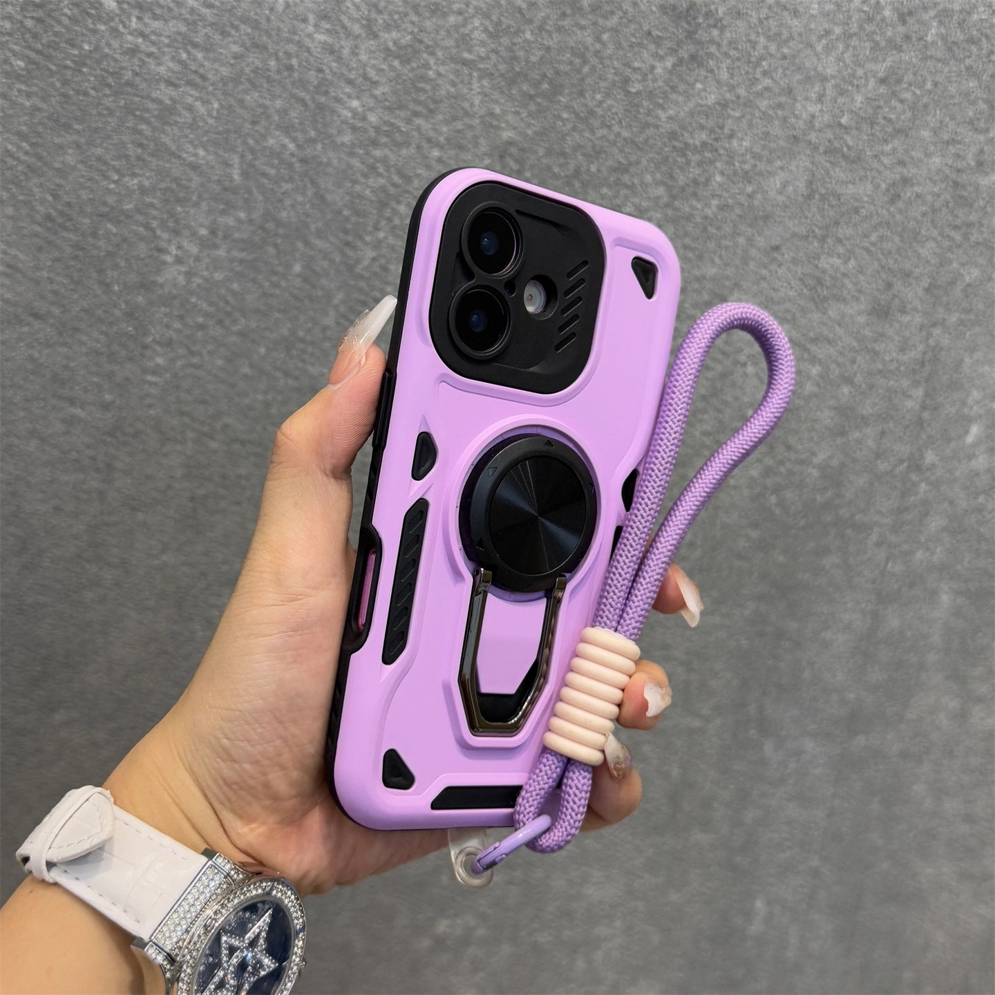 Magnetic iPhone case with lanyard