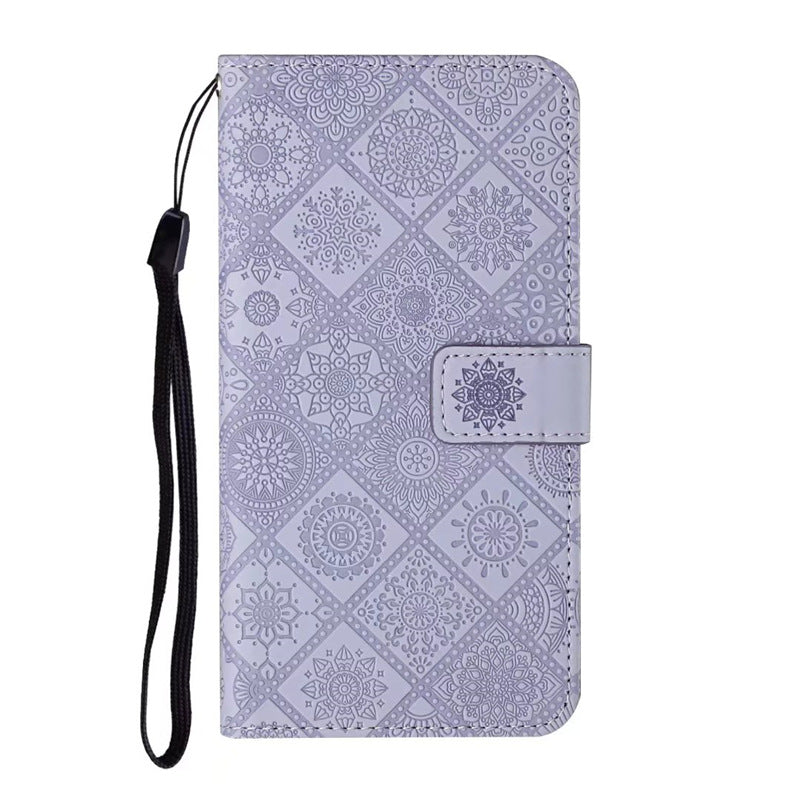 Embossed leather Apple phone case
