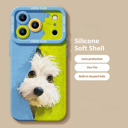 Plush puppy Apple phone case