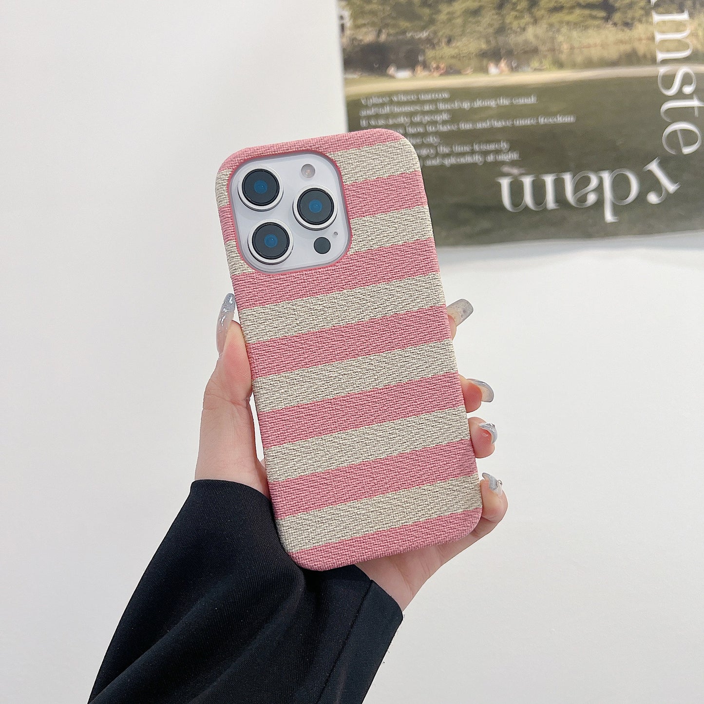 Simple fabric half-coverage Apple phone case