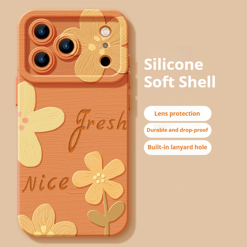 Oil painting flower Apple phone case