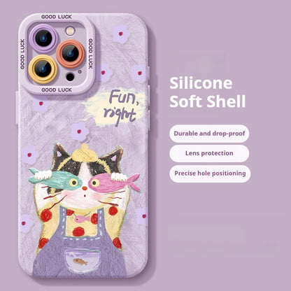 Flower Kitten Apple Phone Case