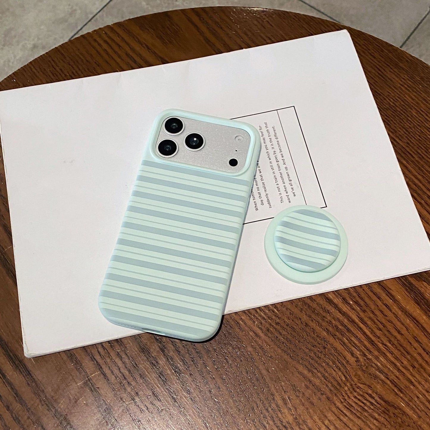 Stylish Striped Magnetic Silicone iPhone Case with Large Cutouts
