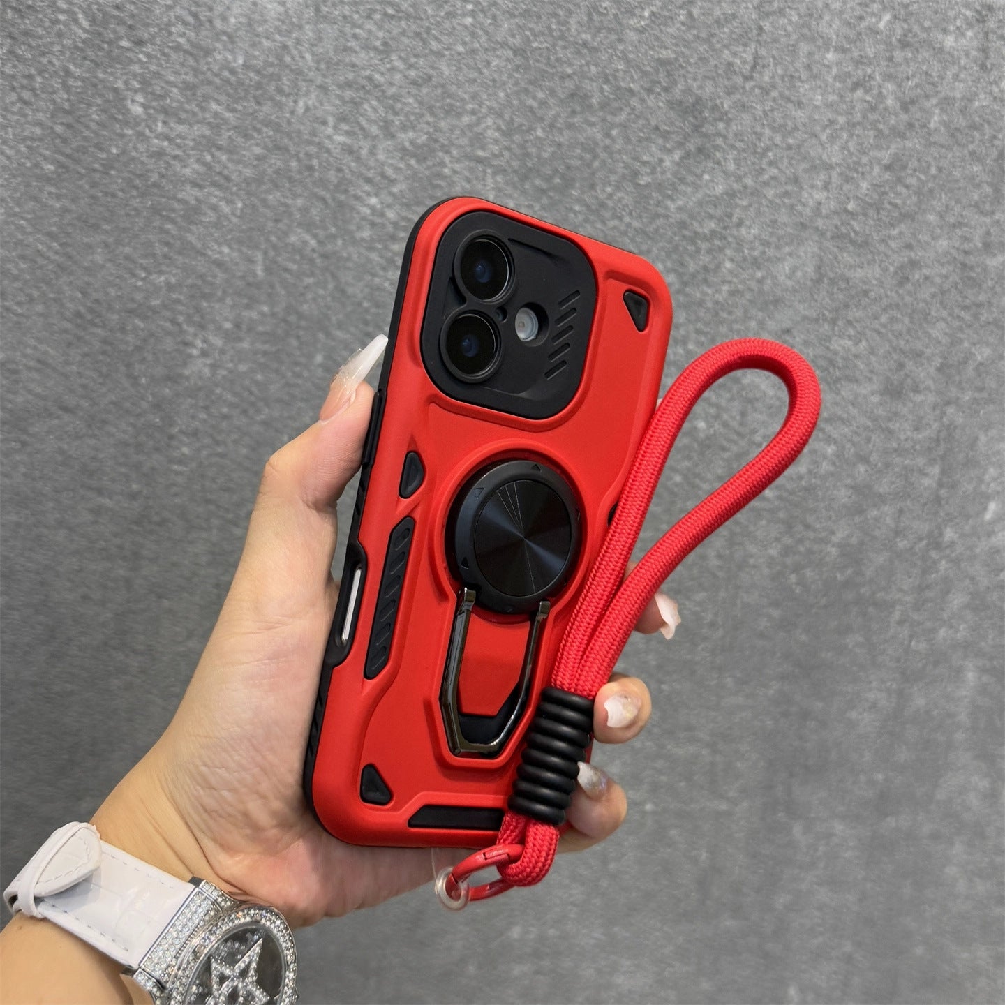 Magnetic iPhone case with lanyard