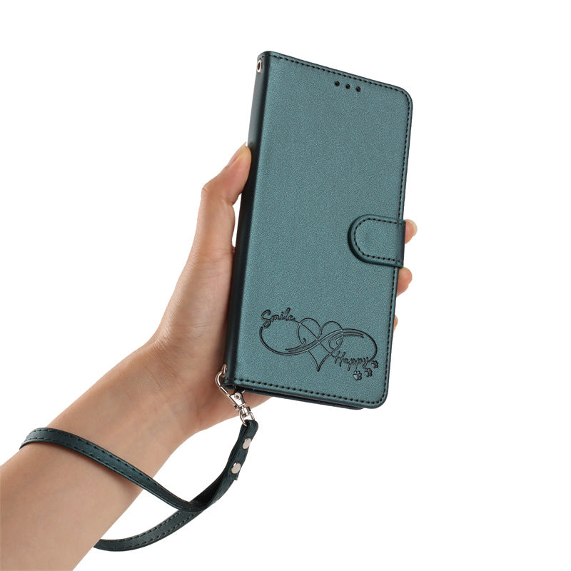 Heart-shaped letter leather Apple phone case