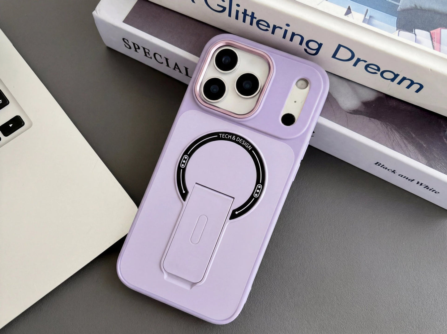 Frosted Invisible Magnetic Stand Apple Phone Case