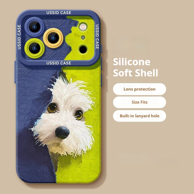 Plush puppy Apple phone case