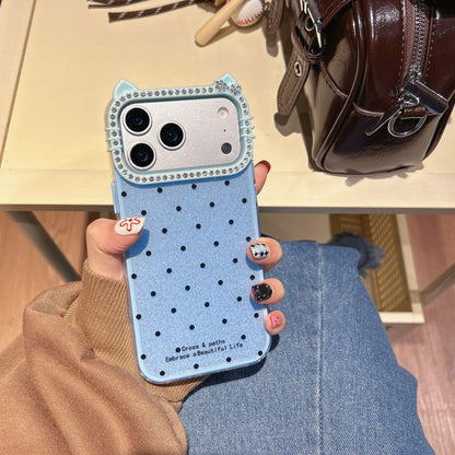 Polka dot cat ear fashion Apple phone case