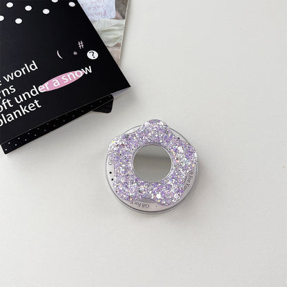 Glittery Creative Flower Mirror Airbag Magnetic Phone Holder