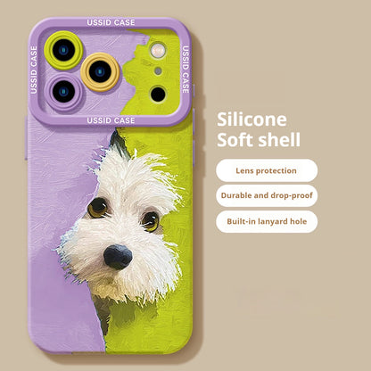 Plush puppy Apple phone case