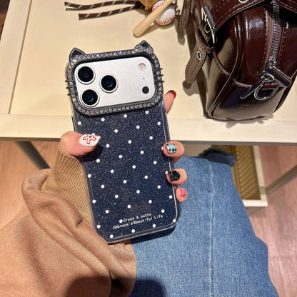 Polka dot cat ear fashion Apple phone case