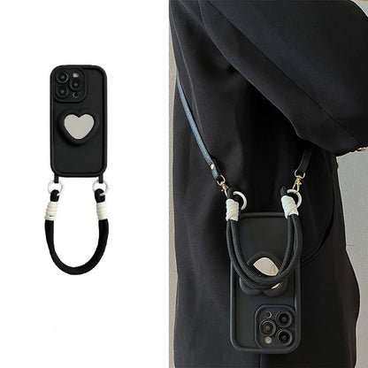Heart-Mirror Stand Apple Phone Case