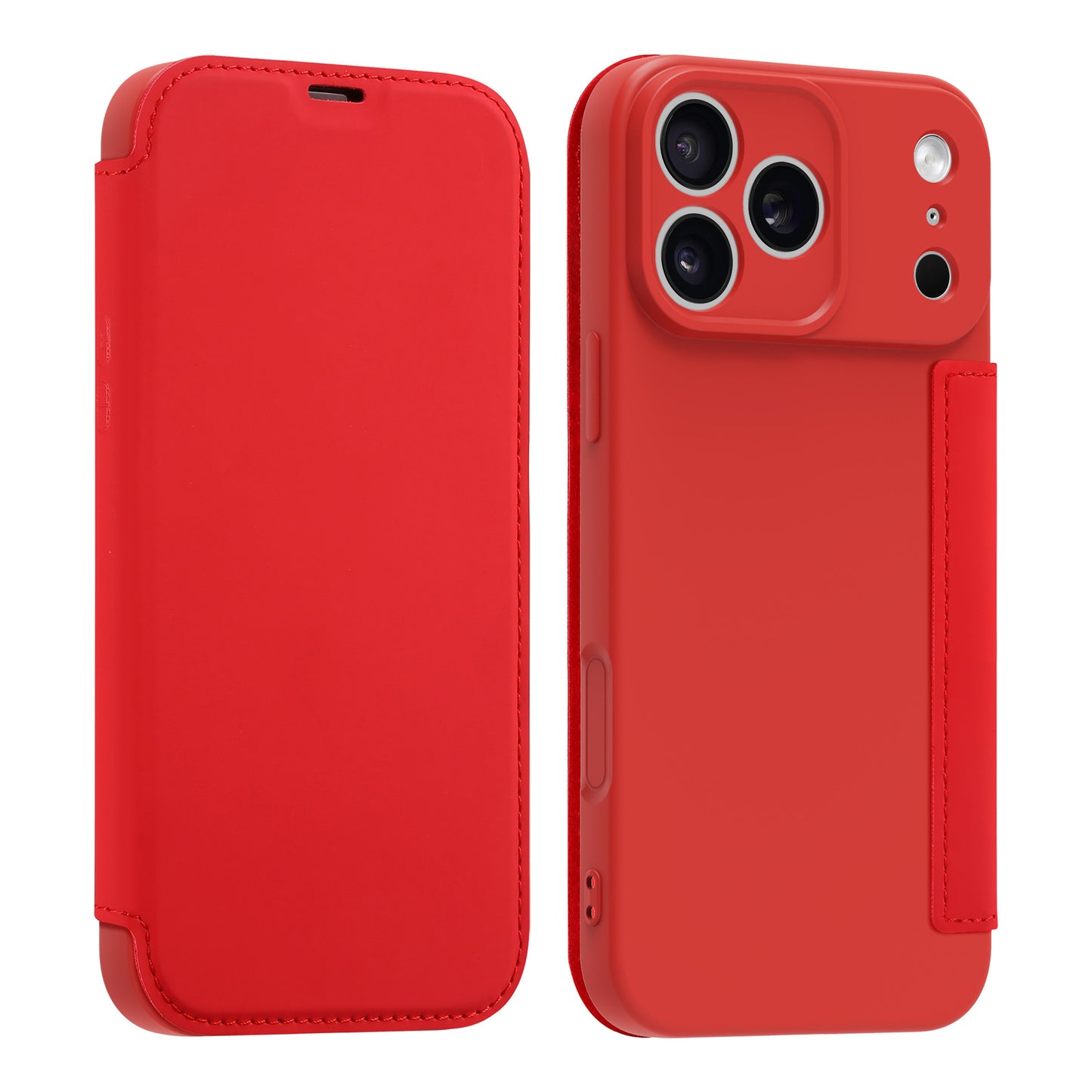 Flip solid color leather Apple phone case