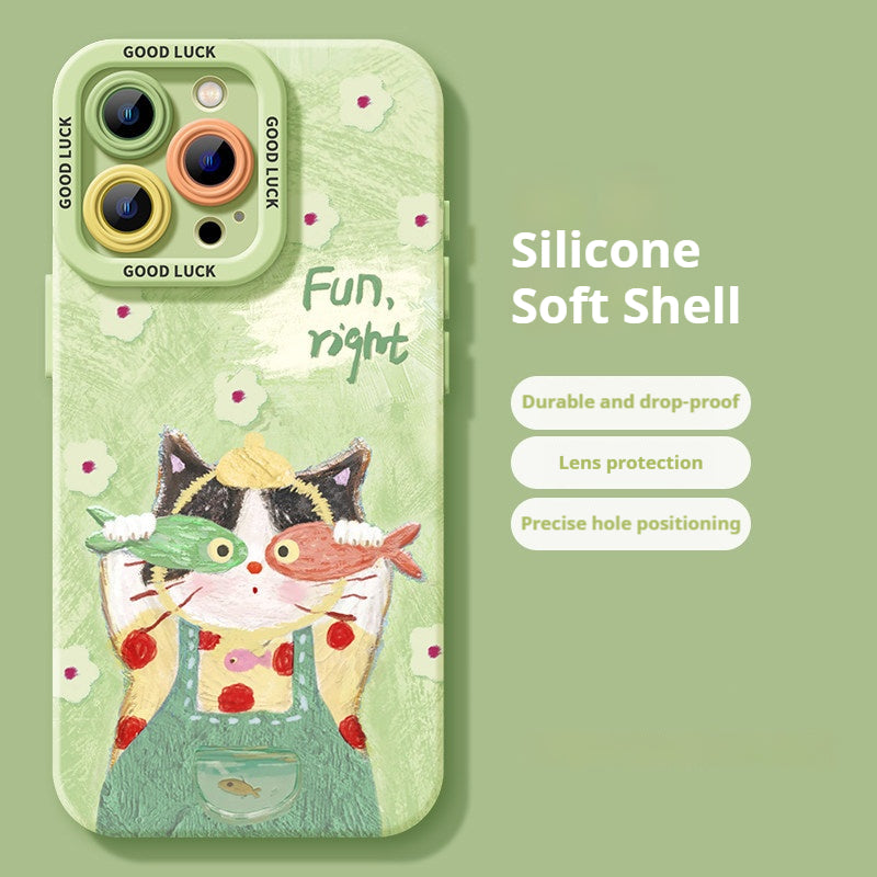 Flower Kitten Apple Phone Case