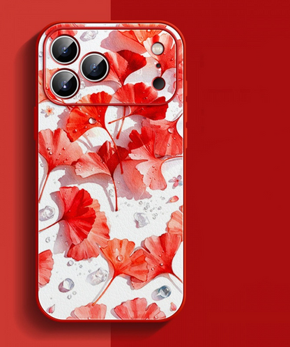 Lambskin shockproof magnetic Apple phone case