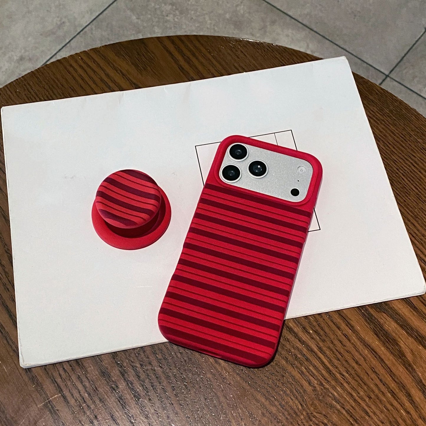 Stylish Striped Magnetic Silicone iPhone Case with Large Cutouts