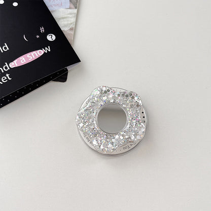Glittery Creative Flower Mirror Airbag Magnetic Phone Holder