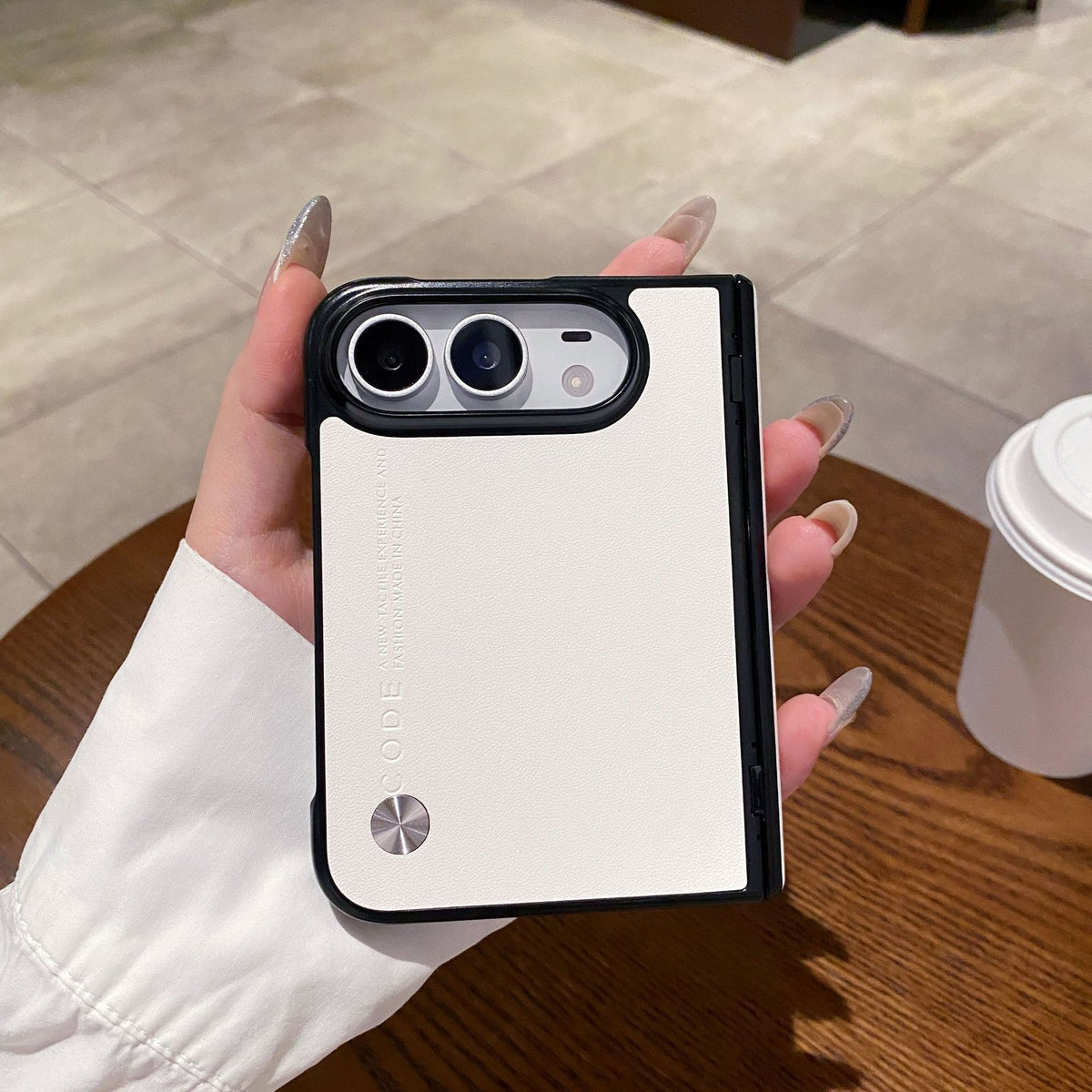 Solid-color vegan leather case for Apple Duo