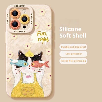 Flower Kitten Apple Phone Case