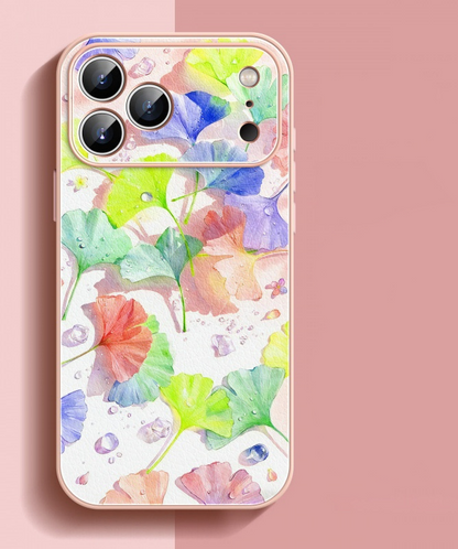 Lambskin shockproof magnetic Apple phone case