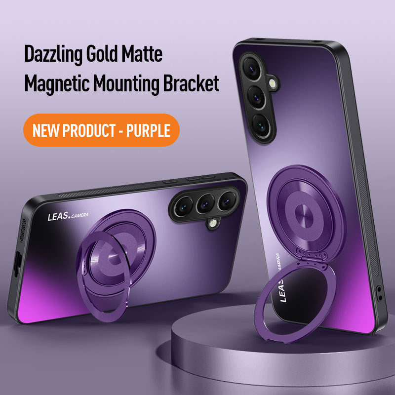 Gold-plated frosted rotating stand magnetic Samsung phone case