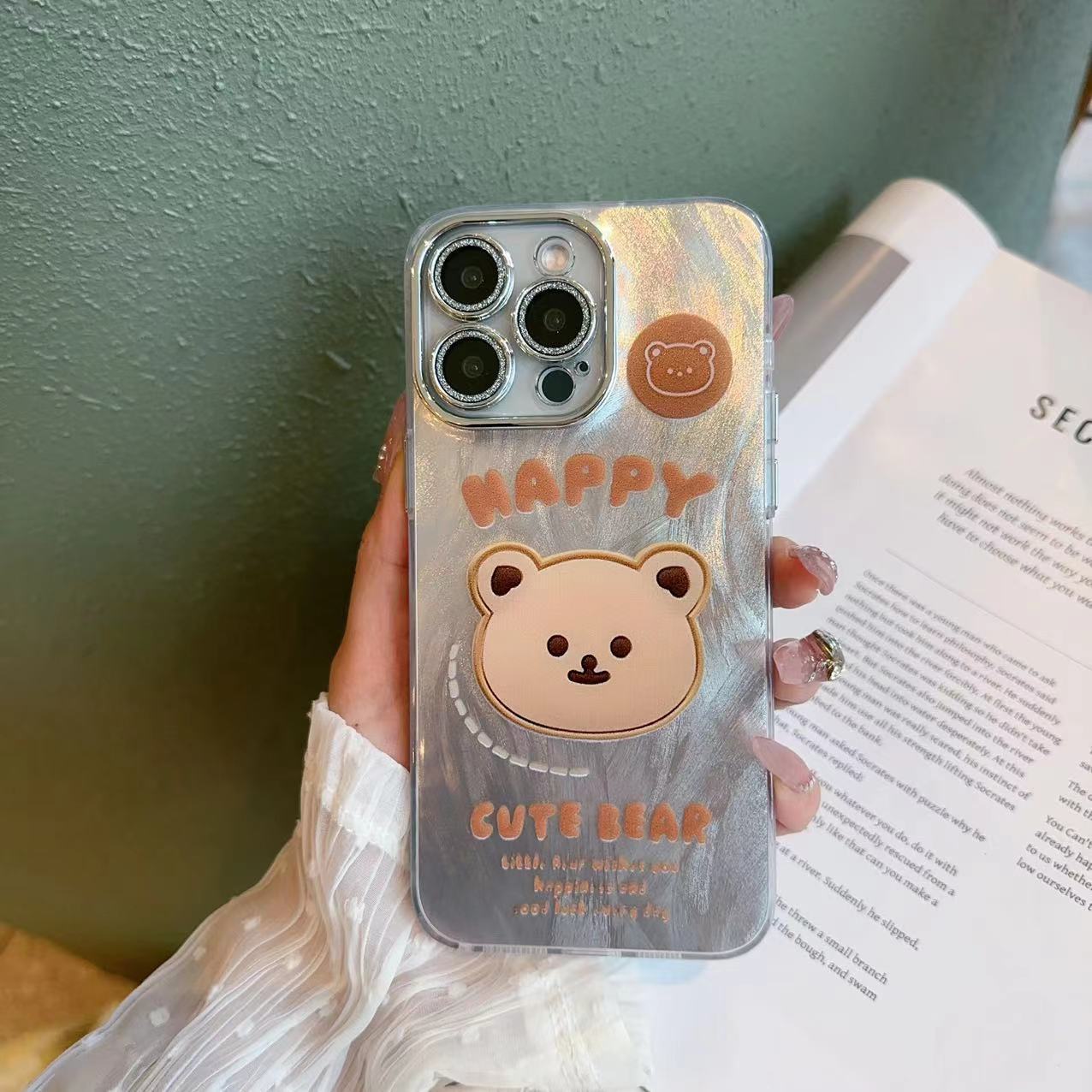 Fashionable Feather Bow Apple Phone Case
