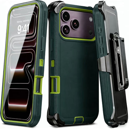 Solid-color rugged protective case with belt clip for iPhone