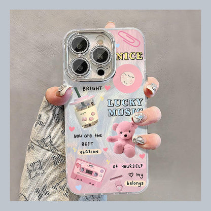 Fashionable Feather Bow Apple Phone Case