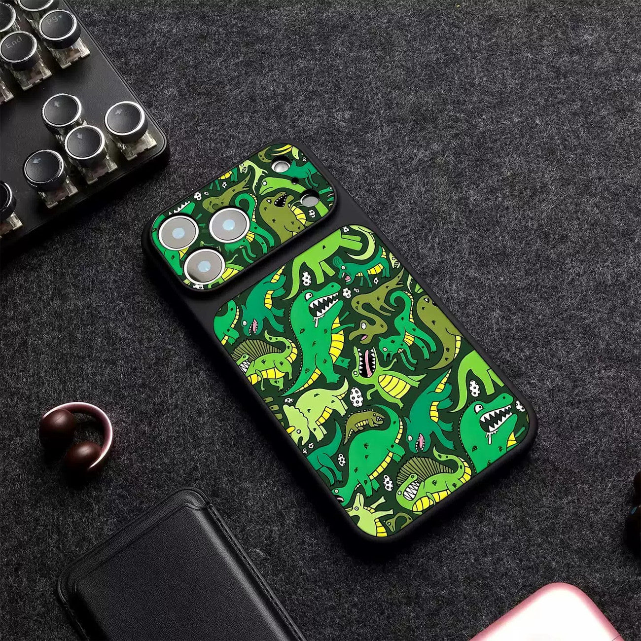 Matte Abstract Dinosaur iPhone Case