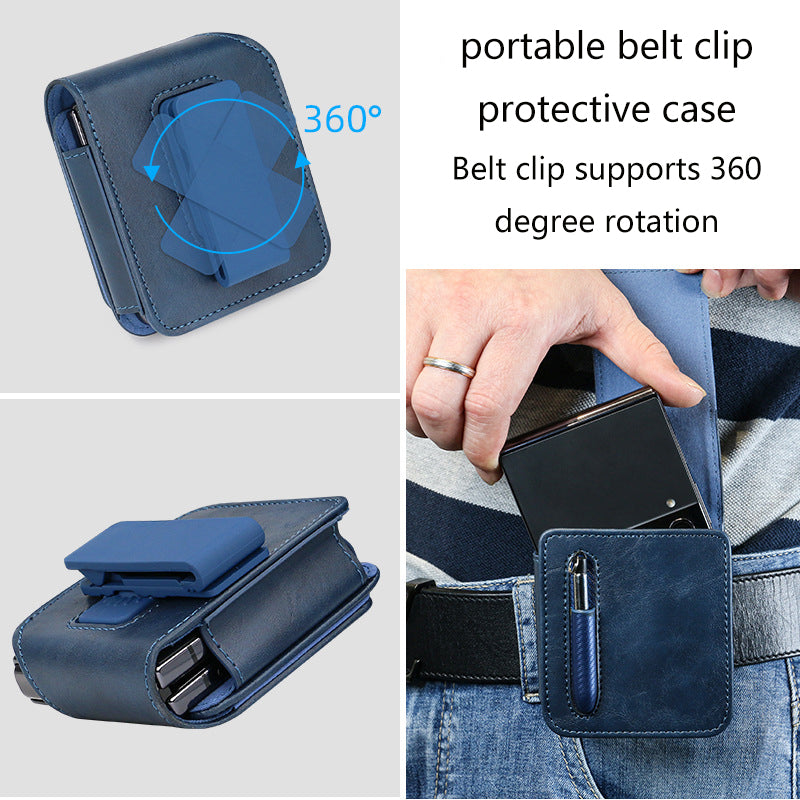 Suitable for Samsung Flip 3/4/5/6 Folding Screen Mobile Phone Belt Bag with Pen Slot