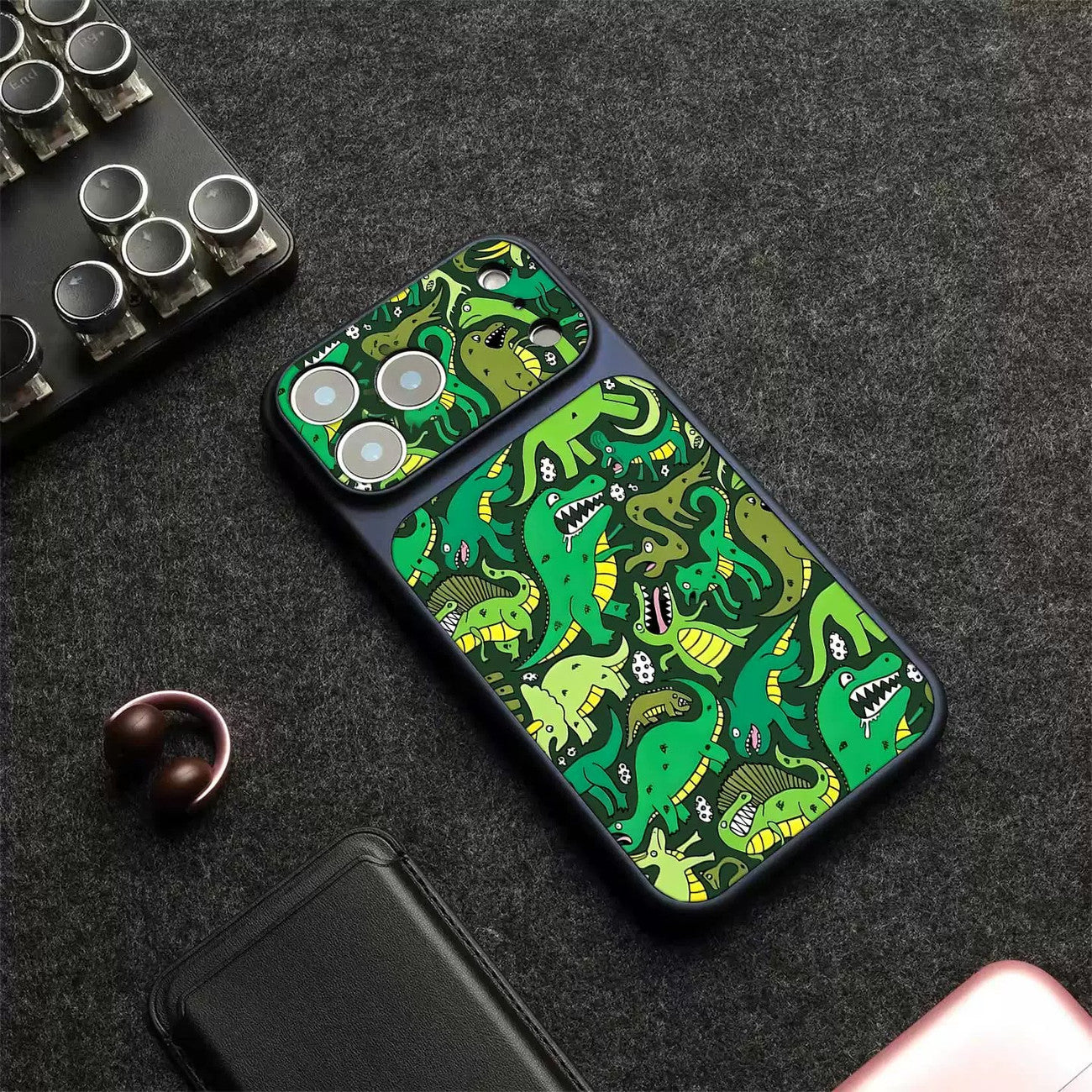 Matte Abstract Dinosaur iPhone Case